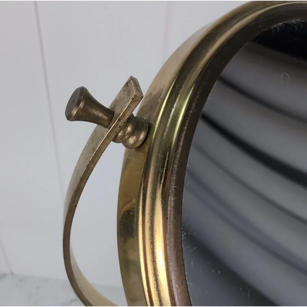 Vintage Magnifying Wall Mount Mirror Brass Folding Swing Arm Wall Mount